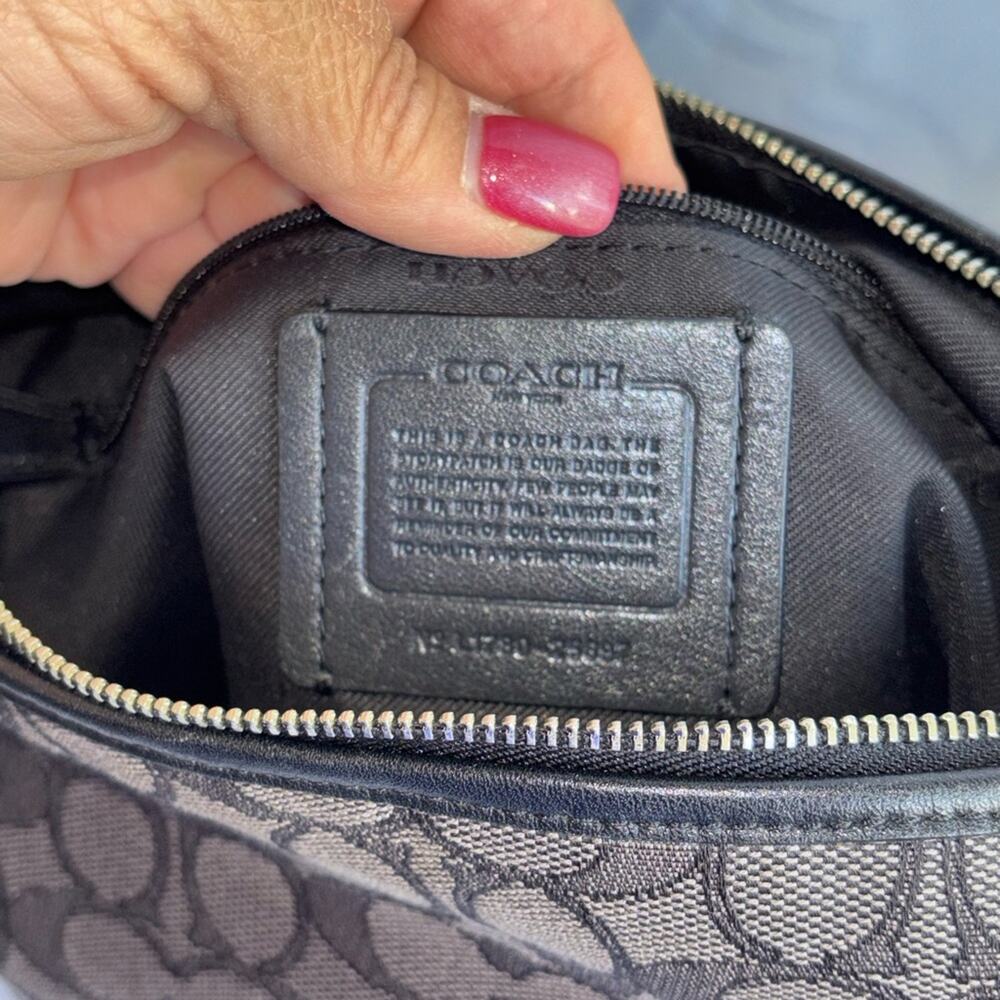Coach Signature Crossbody Bag in Charcoal with  Black Leather V1706 - Picture 3 of 9
